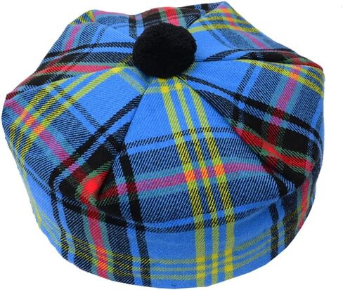 HAAUR Scottish Tammy Hat Traditional Kilt Tam o' Shatner Acrylic Wool Flat Bonnet Various Tartans with Pompom One Size in Saudi Arabia