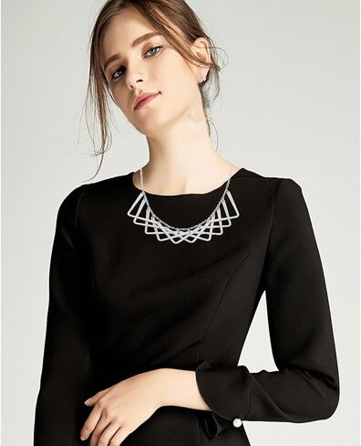 قلادة طوق بيان للنساء قلادة مريلة هندسية بسيطة لحفل الزفاف in Kuwait