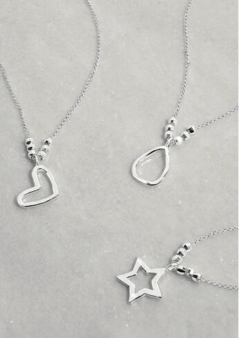 KATIE LOXTON Arabella المرأة معلبة الفضة 30 بوصة طويلة التفاف قلادة نجمة مطروقة in Kuwait