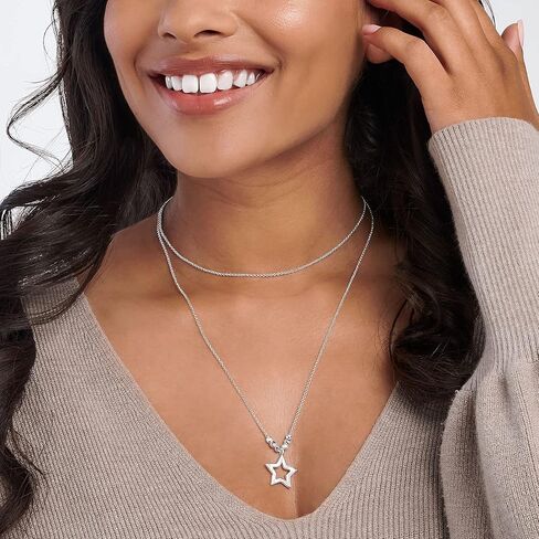 KATIE LOXTON Arabella المرأة معلبة الفضة 30 بوصة طويلة التفاف قلادة نجمة مطروقة in Kuwait