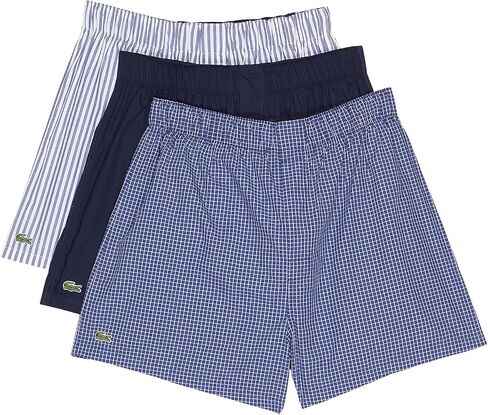 Lacoste Men's Striped 3 Pack Woven Boxers in Saudi Arabia