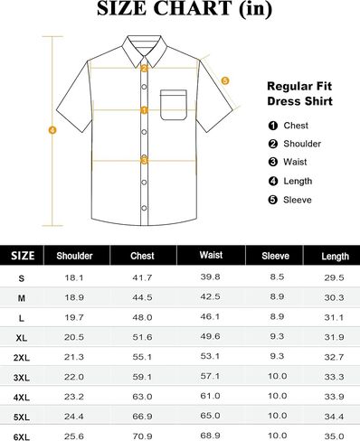 Mens Dress Shirts Short Sleeve Casual Button Down Shirts Wrinkle Free Dress Shirts for Men in Saudi Arabia