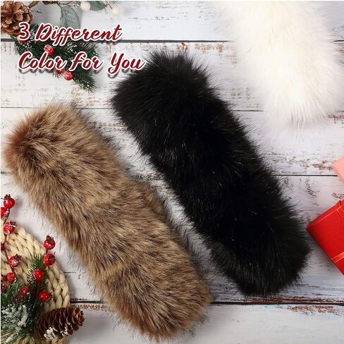 Haysandy 3 Pieces Women's Faux Fur Headband Fur Hat Fur Winter Hat Faux Fur Headband with Stretch Cossack Russian Style Winter Warm Hat for Women's Winter Earwarmer Earmuff, multicolored, 3.0 Count in Saudi Arabia