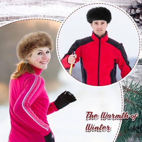 Haysandy 3 Pieces Women's Faux Fur Headband Fur Hat Fur Winter Hat Faux Fur Headband with Stretch Cossack Russian Style Winter Warm Hat for Women's Winter Earwarmer Earmuff, multicolored, 3.0 Count in Saudi Arabia