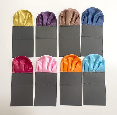 Cotim Coyin Prefolded Suit Pocket Squares, Pre-Folded Card Solid Color Handkerchief for Men Women, Polyester Suit Accessories in Saudi Arabia