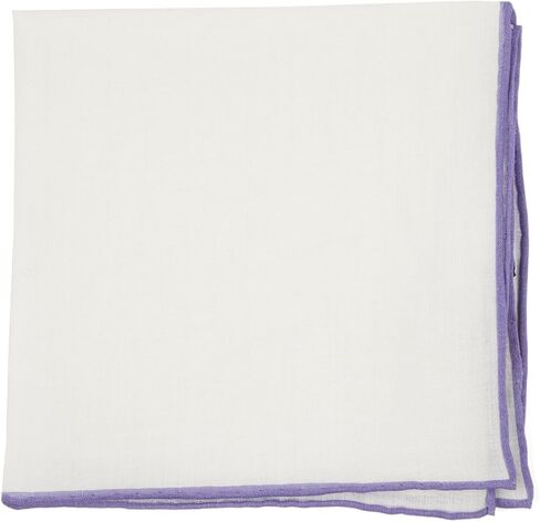 ذا تاي بار جيب مربع من الكتان السادة بنسبة 100% مع حواف ملفوفة بلون ارجواني فاتح، مقاس عادي, لافندر, REGULAR SIZE in Kuwait