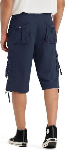 BEST SOUTH Men's Long Shorts Below Knee 13 Inches Relaxed Fit Casual Capri 3/4 Pants 8 Pockets in Saudi Arabia