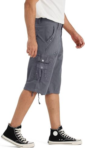 BEST SOUTH Men's Long Shorts Below Knee 13 Inches Relaxed Fit Casual Capri 3/4 Pants 8 Pockets in Saudi Arabia