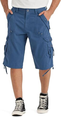 BEST SOUTH Men's Long Shorts Below Knee 13 Inches Relaxed Fit Casual Capri 3/4 Pants 8 Pockets in Saudi Arabia