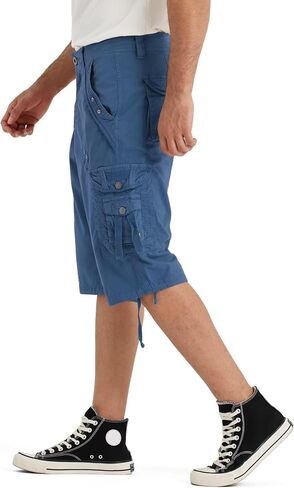BEST SOUTH Men's Long Shorts Below Knee 13 Inches Relaxed Fit Casual Capri 3/4 Pants 8 Pockets in Saudi Arabia