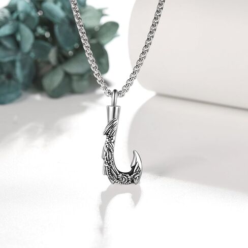 VENACOLY 925 Sterling Silver Necklace for Men Memento Mori Necklace Urn Necklace for Ashes Cremation Jewelry Gift for Men in Saudi Arabia