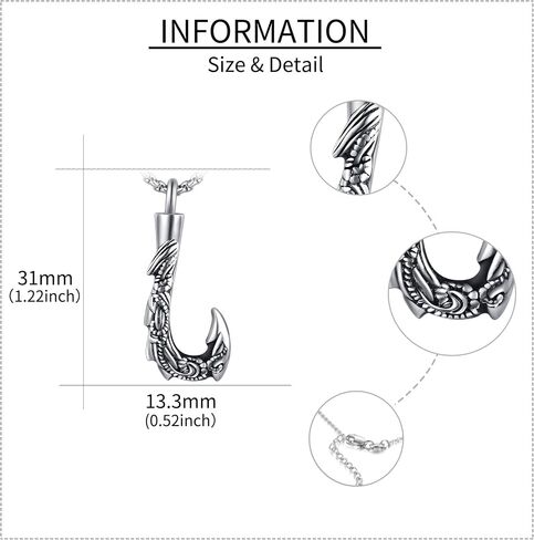 VENACOLY 925 Sterling Silver Necklace for Men Memento Mori Necklace Urn Necklace for Ashes Cremation Jewelry Gift for Men in Saudi Arabia