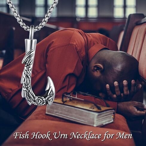 VENACOLY 925 Sterling Silver Necklace for Men Memento Mori Necklace Urn Necklace for Ashes Cremation Jewelry Gift for Men in Saudi Arabia