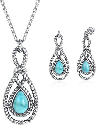 قلادة وأقراط فيروزية من تونجستوري للنساء in Kuwait