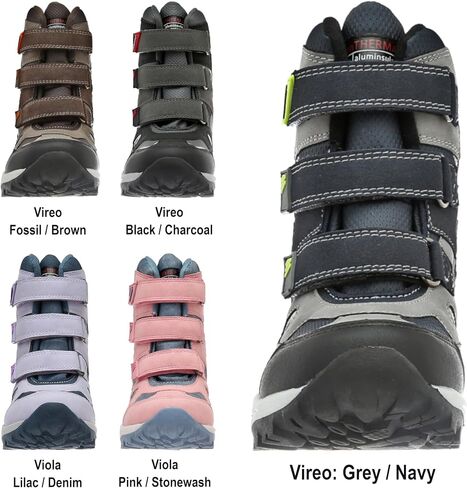 Vireo Boy's Snow Boot: 200g enTHERMA-Insulated, deHYDREX Waterproof, Memory Foam Footbed, Reflective Trim, Triple-Velcro in Saudi Arabia