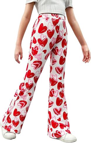 COZYEASE Girls' Elastic High Waist Flare Leg Bell Bottom Pants Casual Stretch Pants Athletic Trendy Workout Trousers in Saudi Arabia