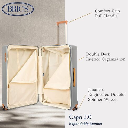 Bric's Capri 2.0 30 بوصة سبينر - أمتعة فاخرة قابلة للتوسيع مع عجلات دوارة - حقائب حمل خفيفة الوزن مع عجلات مصنوعة من البولي كربونات المتين - أسود غير لامع in Kuwait