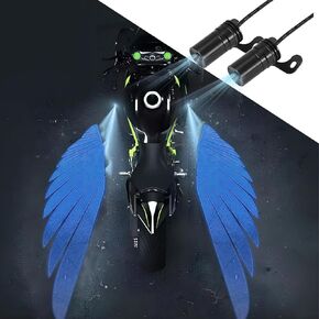 2Pcs Motorcycle Projector Lights for Angel Wing Logo, Universal Underbody Waterproof Ghost Shadow Lights for Motorcycle Electric Scooters Compatible with Har-ley Su-zuki (red)