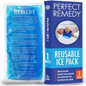 Reusable Gel Ice Pack for Hot and Cold Compress, Ice Packs for Injuries Reusable Gel, for Injury Recovery and Muscle Pain Relief (1-Pack, Blue, Regular)