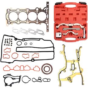 Engine Head Gasket Set + Turbo Engine Timing Tool Kit, Compatible with Chevrolet Cruze 1.4L Gas DOHC VIN-B C 9 2011-2015, Replace# HS54898, HS26540PT-1