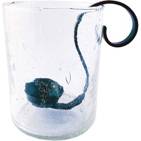 Creative Co-Op Reclaimed Bubble Glass Hurricane with Metal Candle Holder, Clear