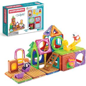 مجموعة Magformers Backyard Adventure مكونة من 61 قطعة، للأطفال من سن 3 سنوات فما فوق - مكعبات بناء، لعبة STEM، بلاط مغناطيسي تعليمي حائز على جوائز، ألوان قوس قزح