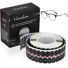 Hasefam 1000Pcs Clear Lens Edging Blocking Pads Optical Eyeglasses Transparent Oval Anti Slip Adhesive Sticker Tape Processing Polishing for Glasses Auto Edger Accessories (1.02x1.65inch)