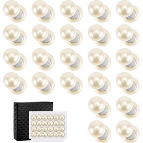 24pcs Wedding Veil Weights, Veil Weights Wedding Magnetic Pearl Double Sided Pearls Hijab Magnets Pearl with Gift Box Bridal Veil Weights for Women Girls Clothing Scarves Dress Decoration