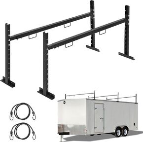 Adjustable Roof Ladder Racks,Trailer Ladder Racks Fit for 4'-7' Enclosed Trailers Cargo Vans Trucks – 2 Pack, Black
