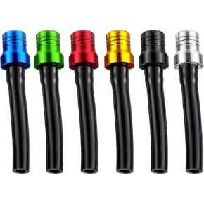 6 Pieces Gas Fuel Cap Valve Fuel Gas Tank Breather Motorcycle Breather Hose 6 Color Aluminum Vent Breather Fuel Tank Breather Valve for 50cc 110cc 70cc 125cc Motorcycle ATV (Simple Style)