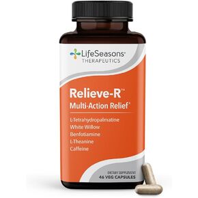 Life Seasons - Relieve-R - Eases Daytime Aches & Discomfort - Relaxes Muscles - Calms The Nervous System - Reduces Inflammation & Irritation - Non Habit Forming - 46 Capsules