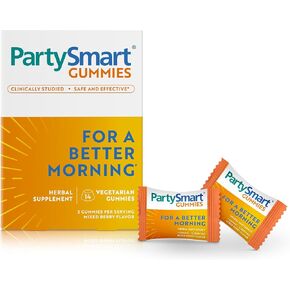 Himalaya PartySmart Gummies, 2 Gummies for a Better Morning, Vegan & Gluten Free, Delicious Mixed Berry Flavor, 14 Gummies, 7-Serving Supply, 250 mg per Serving