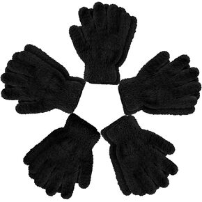 Syhood 5 Pairs Kids Gloves Full Fingers Gloves Knitted Warm Gloves Winter Mittens for Little Boys and Girls Daily Supplies
