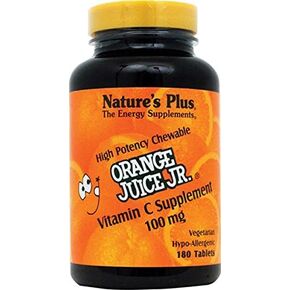 Nature's Plus Orange Juice Jr Chewable Vitamin C - 100 mg - 180 Tablets