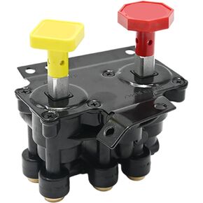 KN20619 Dash Valve 3/8″ Push to Connect 1/4″ Unthreaded Mount Hole Trailer Parking Style B Hand Operated Valve Replacement for Volvo, Replaces# 20560009 85123221