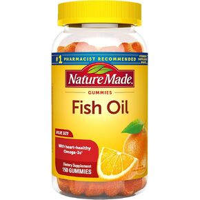 Nature Made Fish Oil Gummies, Omega 3 Fish Oil Supplements, Healthy Heart Support, 150 Gummies, 75 Day Supply