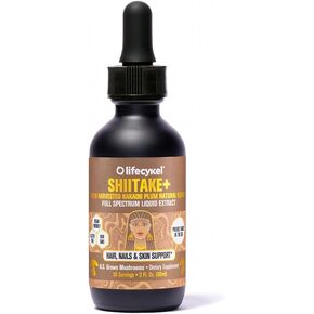 LIFE CYKEL Shiitake Mushroom Extract with Kakadu Plum- Hair, Skin & Nail Support, Anti Aging Supplement- 100% Organic Mushrooms, Immune Boosting, Vitamin C Made in The US- 2 Fl oz(Packaging May Vary) in Kuwait