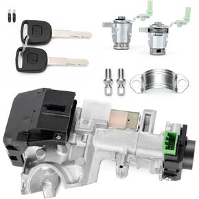 35100-SDA-A71 Ignition Switch Lock Cylinder & Left/Right Door Lock Cylinder with 2 Chip Keys for Honda 03-05 Accord,05-06 CRV,03-05 FIT,05-08 Odyssey (with Chip ID48 Keys) OE# 06350-SAA-G30