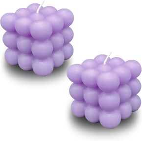 Unique Bubble Candle Set - 2 Pieces White Handcrafted Natural Soy Wax Candles, Aesthetic Home Decor
