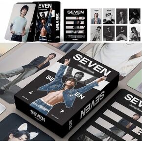 55Pcs Lomo card set For JUNGKOOK%（SEVEN）Photocards Merchandise gift for Girls and Boys Collection Decorations (Black) in Saudi Arabia