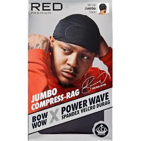 Red Premium Bow Wow Power Wave Compression Durag (Velvet) Snag free closure on each straps, Ultimate compression for 360 Waves for Men, Finger waves for women