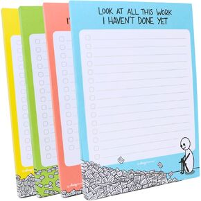 Sleazy Greetings Funny To Do List Notepad (4 Large Notepads) - 5 x 7-Inches Sarcastic Memo Pad Grocery Lists Note Pads - Funny Teacher Office Coworker Gifts for Women