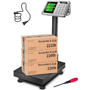 Digital Industrial Platform Scale for Packages, 661lb Weight Shipping Scale, 0.1LB Super Accuracy Commercial Scale for Luggage, Shipping, A6-300 Postal Scale with Price Computing, Kg/LB, LCD, Adapter