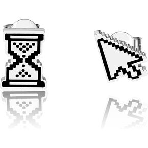 CENWA Tiny Computer Stud Earrings Computer Nerd Geek Computer Gift