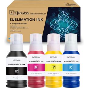 440ML Sublimation Ink Refilled Bottles Work with ET-2803 ET-2850 WF-3620 ET-2760 ET-2720 ET-3760 ET-4850 ET-4760 ET-15000 ET-2400 ET-4800 Printer Heat Press Transfer on T-Shirts, 4 Bottles