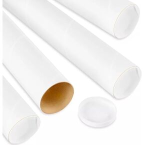 Mailing Tubes, 3x36 inches, White, Pack of 4, 4WT36x3