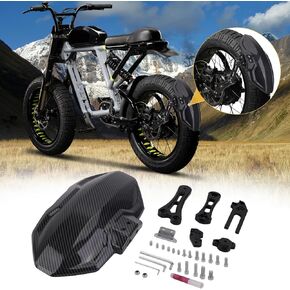 Rear Wheel Fender for Super 73 RX/S1/S2, Carbon Pattern ABS Mudguard with Strong Aluminum Bracket, Rear Dirt Protector Rear Mudguard Flap Rear Dust Cover for Super 73