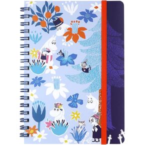Worldcraft MONT-B6-02 Moomin Notebook, Ring Notebook, B6, 0.2 inch (5 mm) Grid, Border