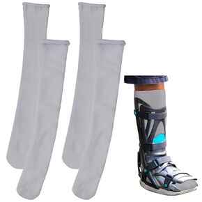 Seematn 2 Pairs Replacement Sock Liner for Walking Boots or Walker Brace Breathable Orthopedics Socks Fracture Walking Boot Sock Medical Boot Sock for Women and Men, One Size Fits Most (Black)