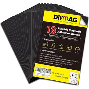DIYMAG Magnetic Adhesive Sheets, |8" x 10"|, 50 Pack Magnetic Sheets with Adhesive Backing, Flexible Magnet Sheets for Crafts, Photos and Die Storage, Easy Peel and Stick, Easy to Cut into Any Size